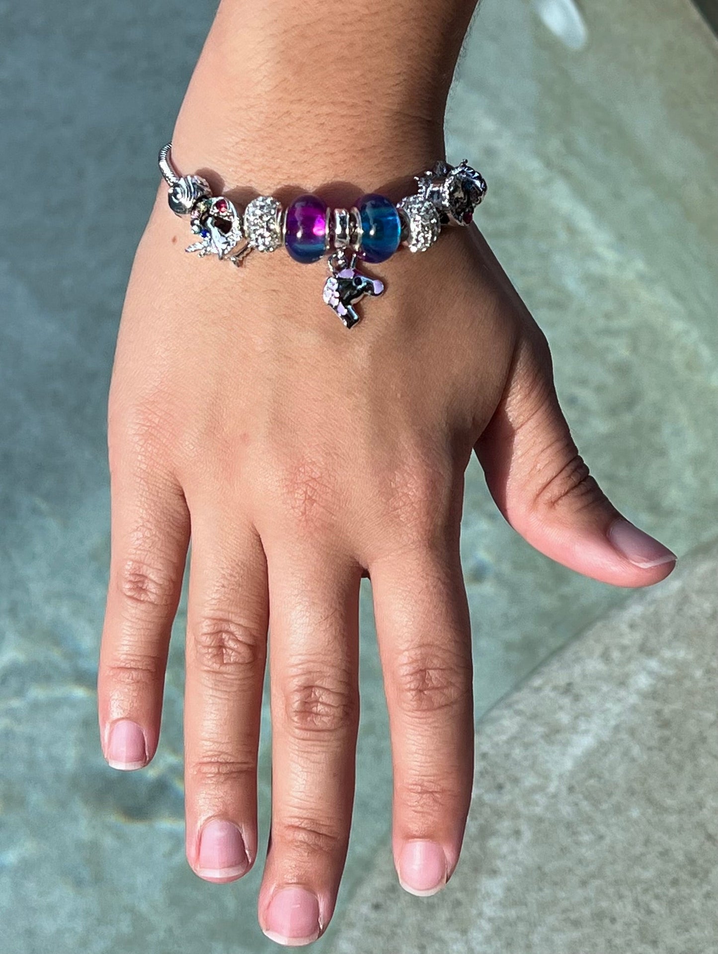 🦄Blue Beads Purple Unicorn Fashion Bracelet 🦄 - Gift for Daughter