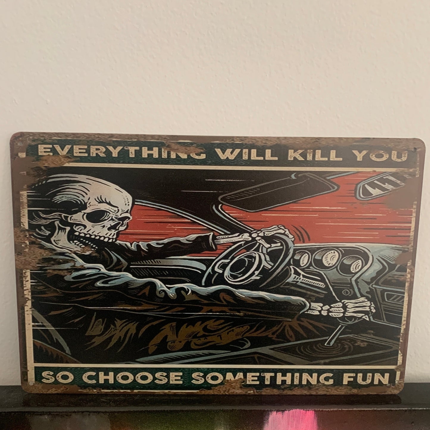 Vintage Metal Tin Sign – 8x12” Wall Decor for Home, Bar, Cafe, or Office