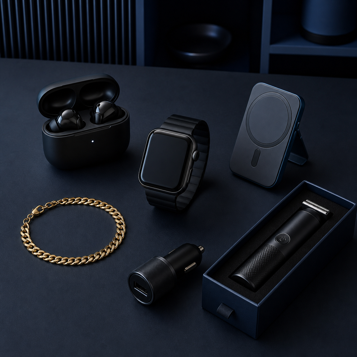 Curated TikTok best sellers assortment on a navy backdrop
