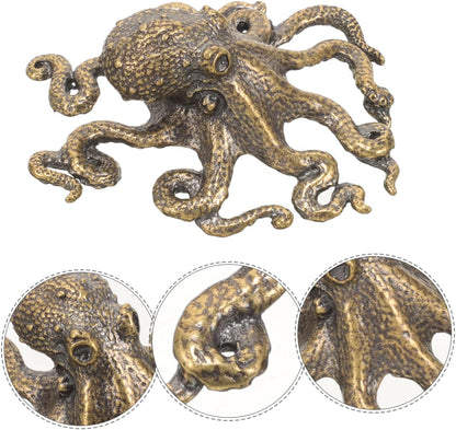 Octopus Pure Brass Miniature Figurine – Vintage Retro Decor