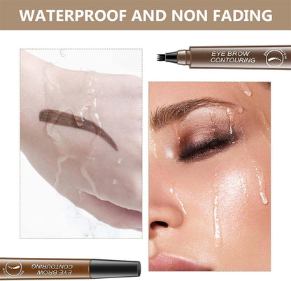 🖊️ 4 Points Eyebrow Pen - Grayish Brown (04) | Waterproof Microblading Brow Pencil