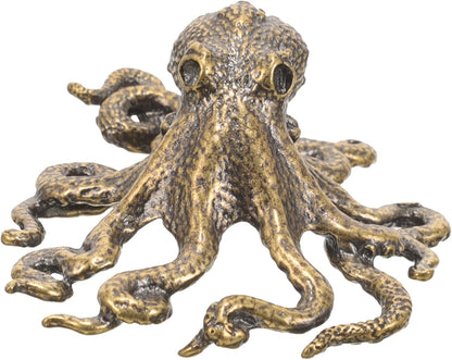 Octopus Pure Brass Miniature Figurine – Vintage Retro Decor