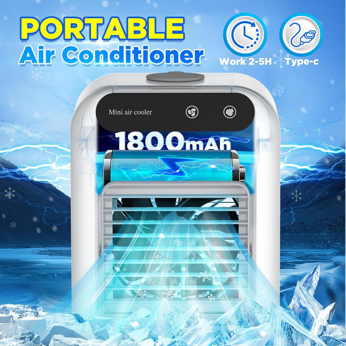 Portable Air Conditioner Fan 3-in-1 – Mini Air Cooler with Mist