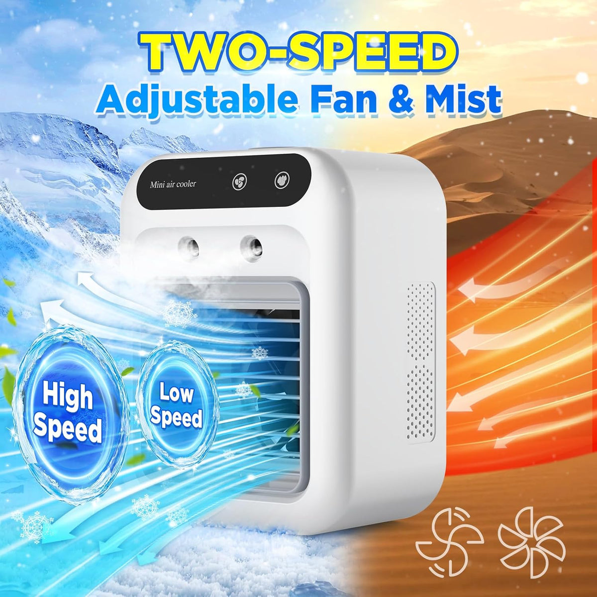 Portable Air Conditioner Fan 3-in-1 – Mini Air Cooler with Mist