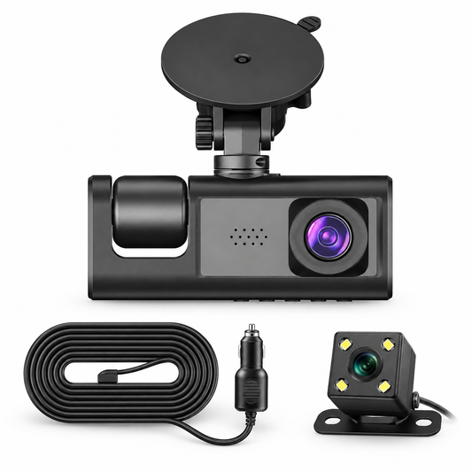 Smart 3 Channel Dash Cam 1080P Triple Lens Car Black Box Traffic Recorder