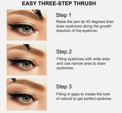 🖊️ 4 Points Eyebrow Pen - Grayish Brown (04) | Waterproof Microblading Brow Pencil