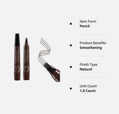 🖊️ 4 Points Eyebrow Pen - Grayish Brown (04) | Waterproof Microblading Brow Pencil