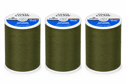 Coats & Clark All Purpose Apple Green Polyester Thread, 300 Yards 3 Pk