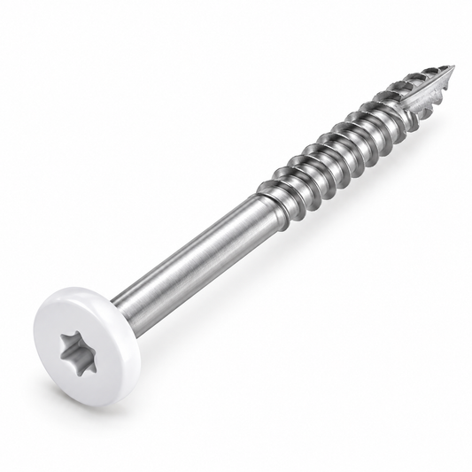 Headcote White Fascia Screws No. 9 X 1-7/8 in. L Stainless Steel Torx 100 Pack