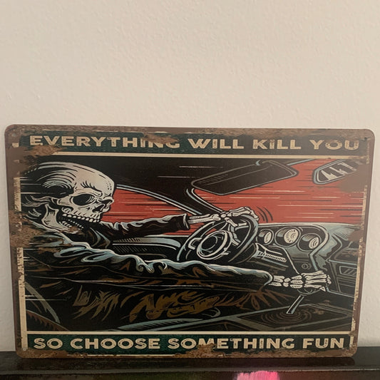 Vintage Metal Tin Sign – 8x12” Wall Decor for Home, Bar, Cafe, or Office