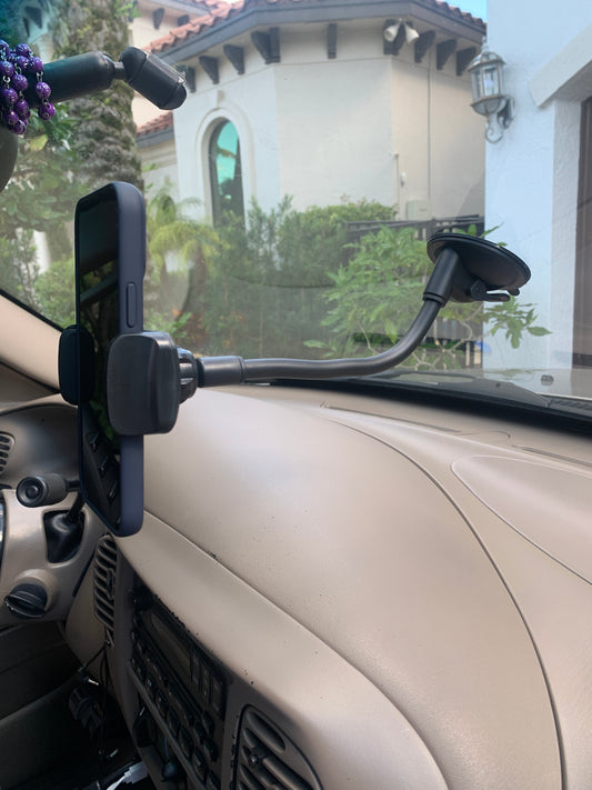 Car Phone Holder, 2-in-1 Adjustable Stand for 7"–10.2" Devices, 10" Arm