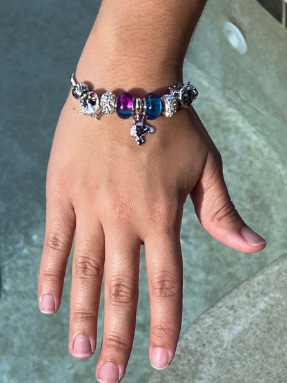 🦄Blue Beads Purple Unicorn Fashion Bracelet 🦄 - Gift for Daughter