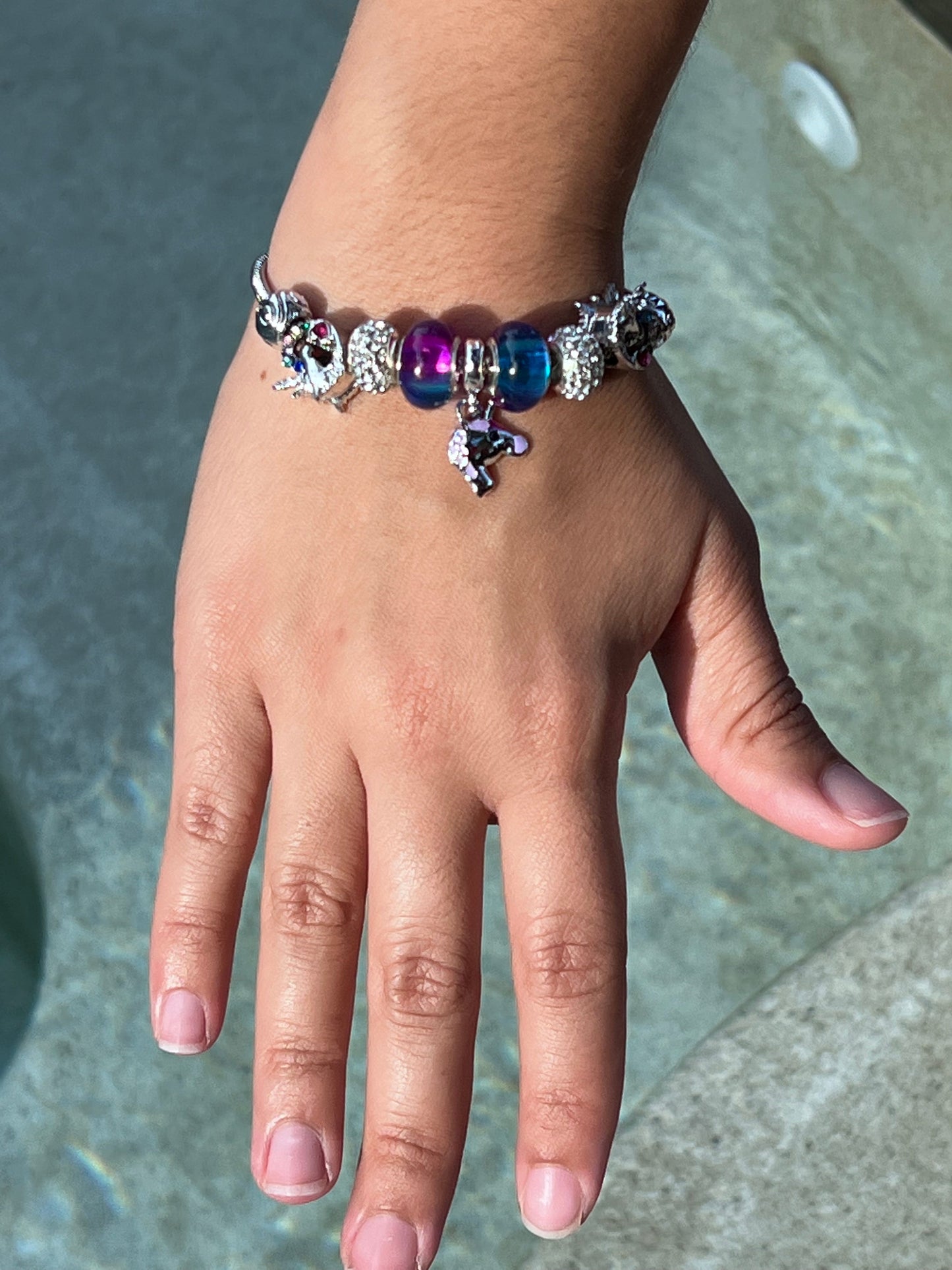 🦄Blue Beads Purple Unicorn Fashion Bracelet 🦄 - Gift for Daughter