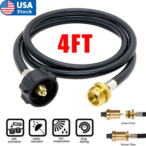 Propane Adapter Hose 4 Feet Cooking Converter Replacement Tank Grill Gas Connect
